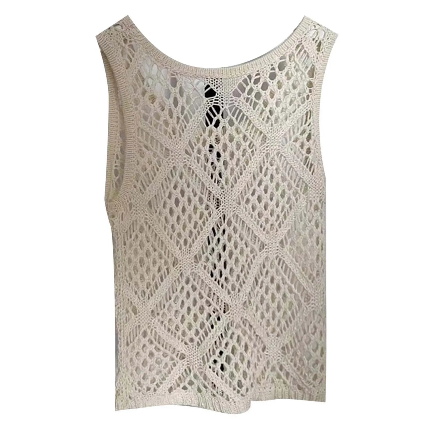 Women's Tank Tops Knit Sweater Vest Hollow Out Sleeveless Cover Up Comfy Sweater Womens Sweaters Lightweight Women Sweater