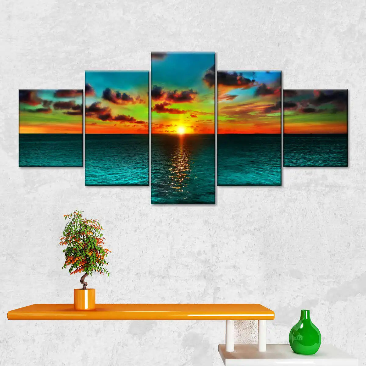 5pcs Landscape Canvas Painting Modern Wall Art Printed Picture Home Decor Mountain Sunset Wall Art for Living Room Decor Unframe