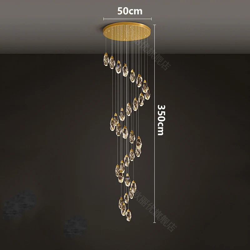 Modern home decoration crystal chandelier, stair Pendant lamp, living room Pendant lights, interior lighting
