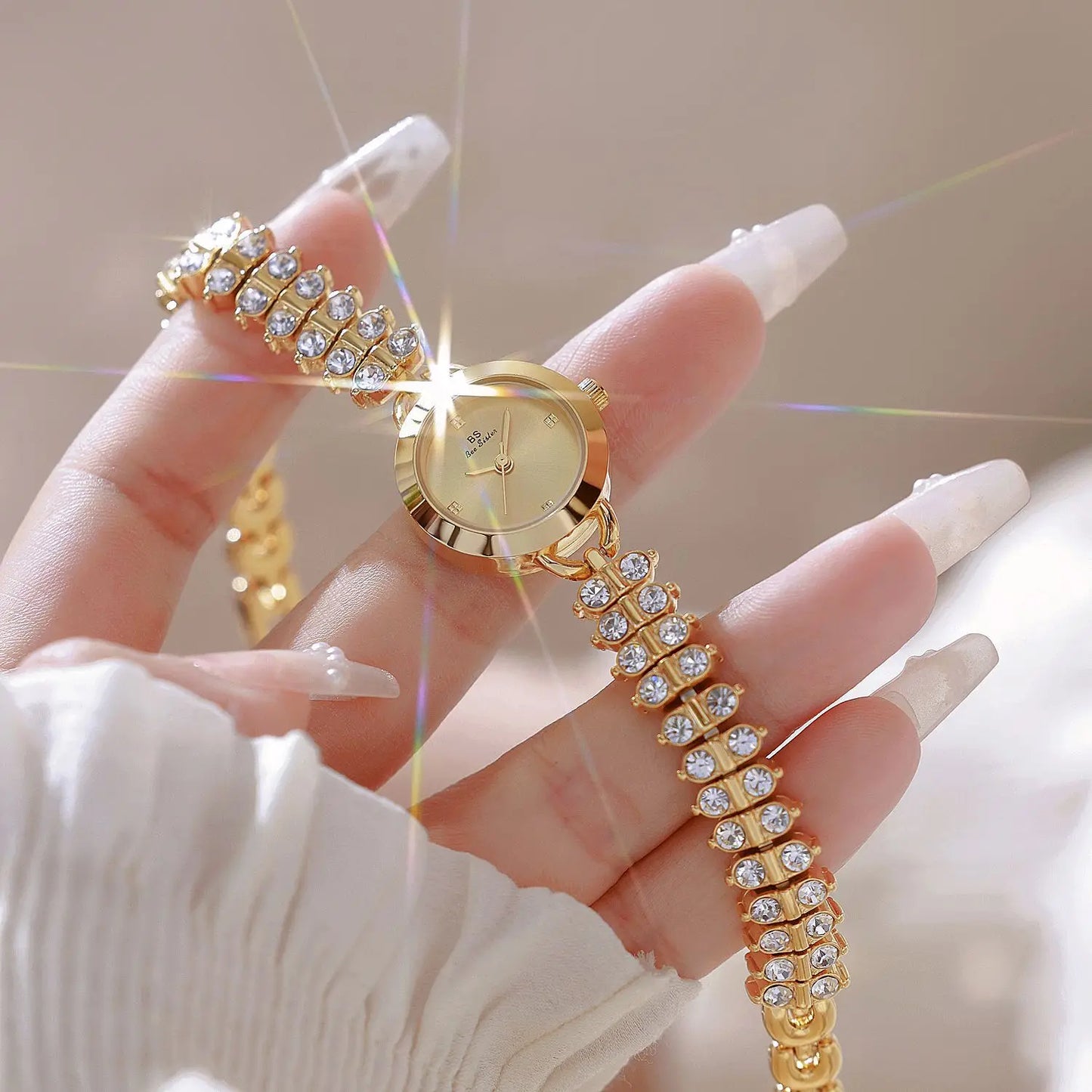 Elegant Watches For Woman Luxury High Quality Diamond Wheat Ladies Gold Bracelet Clock Fashion Waterproof Quartz Wristwatch