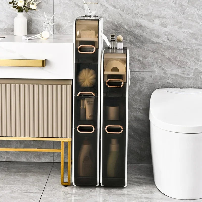 Bathroom crevice cabinet storage rack, multifunctional storage without installation, toilet, toilet, movable storage cabinet