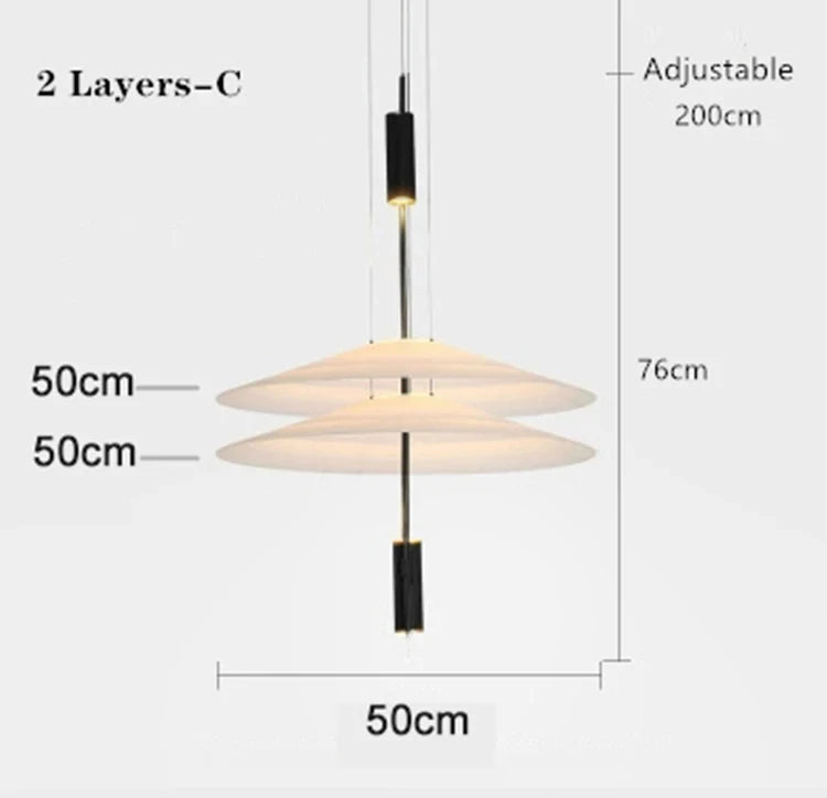Modern Personality Led Flying Saucer Chandelier Home Decoration Interior Lighting Designer Table Bar Living Room Chandelier
