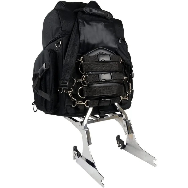 Milwaukee Leather SH689 Large Black Textile Waterproof Touring Motorcycle Sissy Bar Bag - One Size