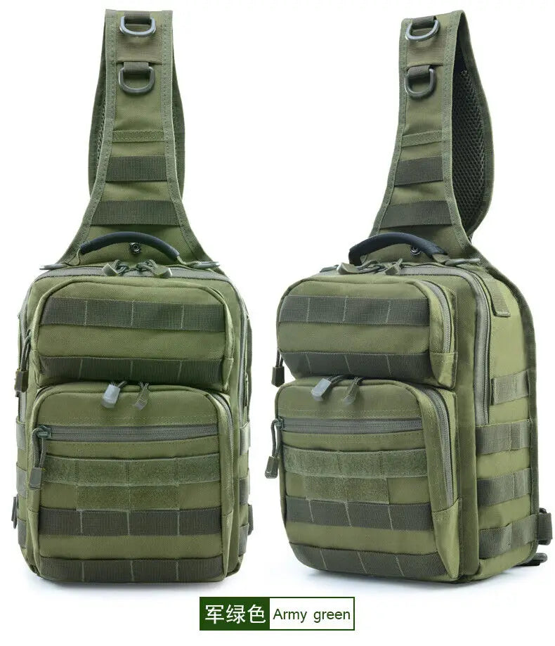Tactical Shoulder Sling Bag Military Molle Men's Backpack EDC Molle Chest Pack Sling Bag for Fishing Hiking Camping