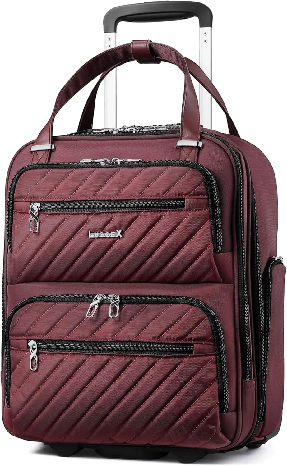 Underseat Carry On Luggage with Wheels, Stylish Lightweight Under Seat Luggage, Soft Sided Personal Item Suitcase for Short Trip