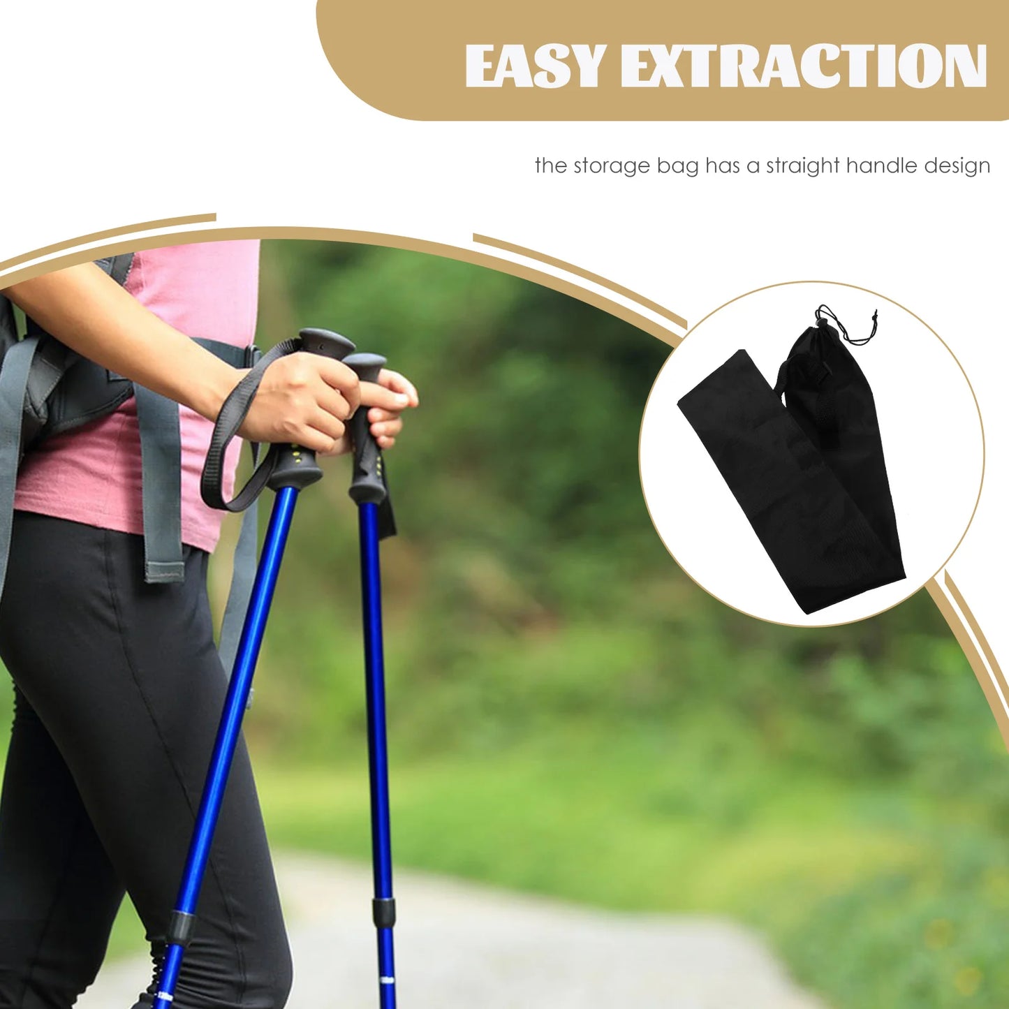 Trekking Pole Storage Bag Large Capacity Waterproof Oxford Cloth Hiking Poles Holder Stick Bags Carrying Bag for Walking Sticks