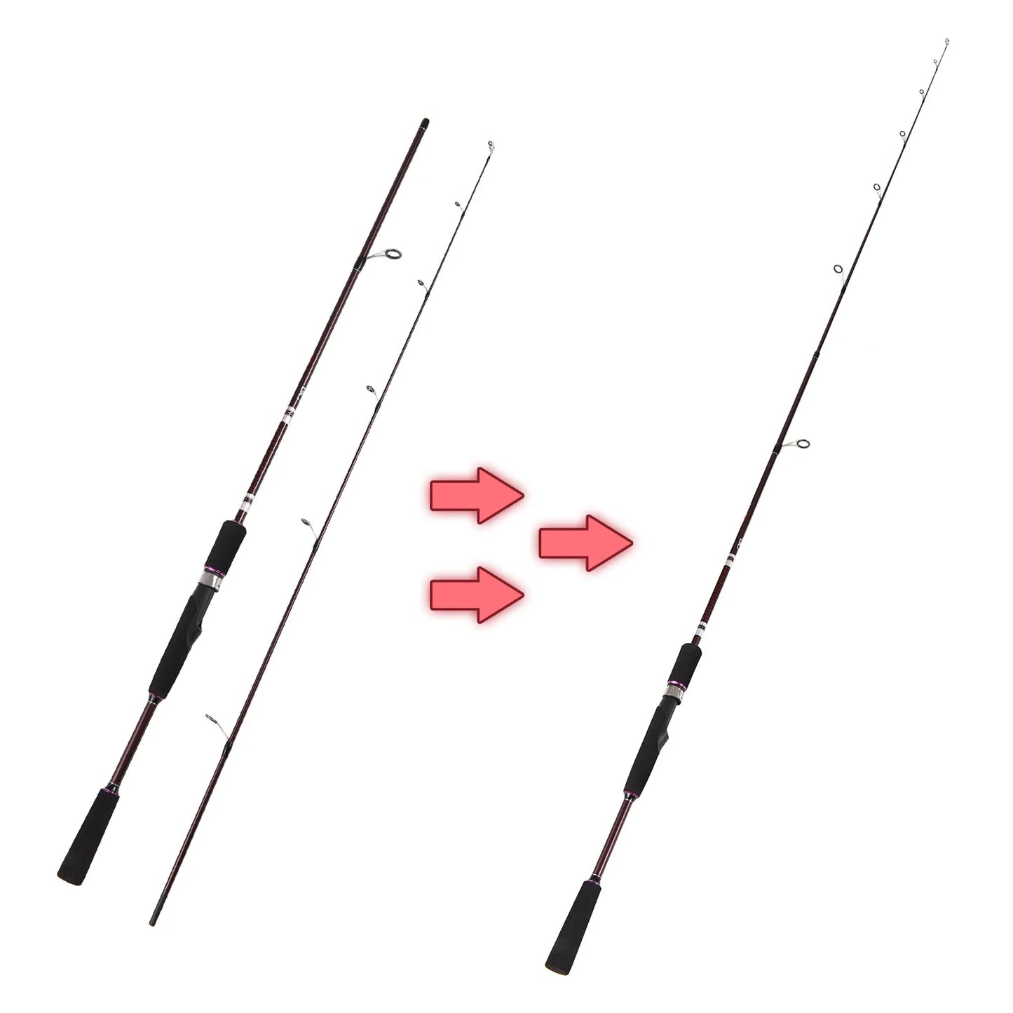 Carbon Spinning Fishing Rod 1.8m Solid Casting Fishing Rod with Comfort EVA Grip for Bass Fishing Walleye Fishing Trout Fishing