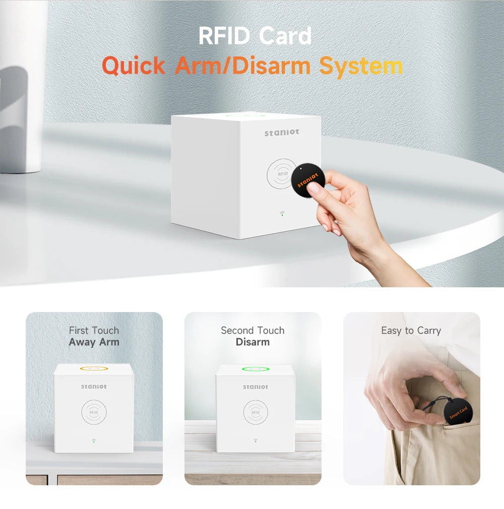 Staniot Tuya Smart Wireless WiFi Home Security Alarm System Built-in Siren Alexa Mobile APP Control With 18 Doorbell Ringtones