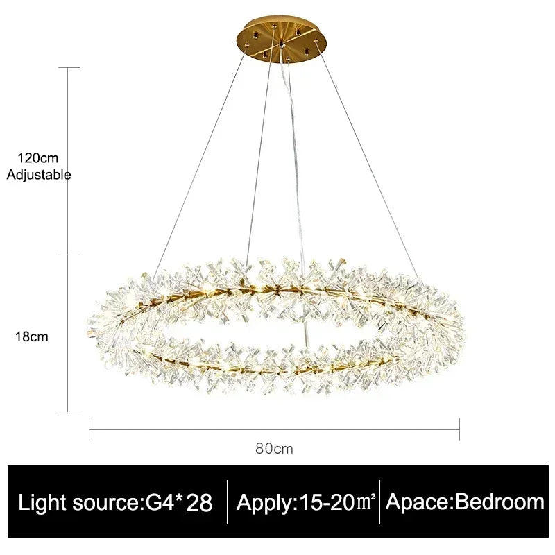 Modern living room bedroom round ceiling chandelier indoor luxury crystal chandelier personalized creative LED lamps
