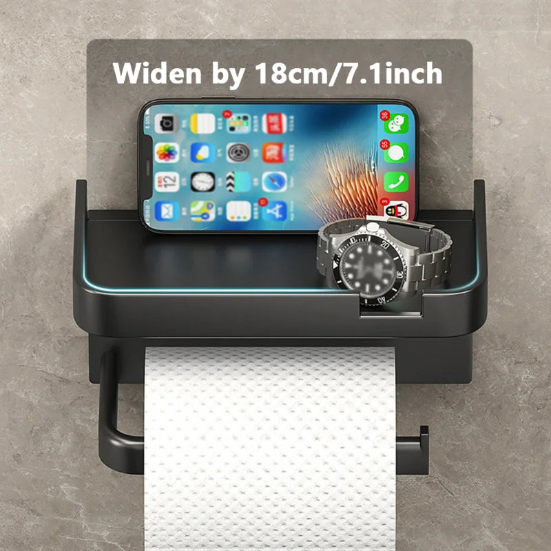 Bathroom Paper Holder Toilet Storage Rack Multi-functional Stainless Steel Bathroom Wall-mounted Storage Box