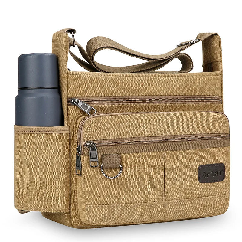 Men Canvas Shoulder Bags Casual Tote Travel Men's Crossbody Bag Luxury Messenger Bags Fashion High Quality Handbag
