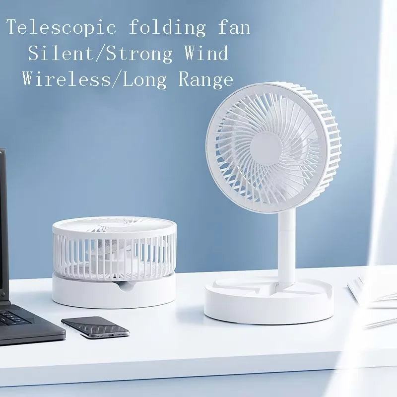 Folding and telescopic fan, portable USB charging, long battery life, silent small electric fan