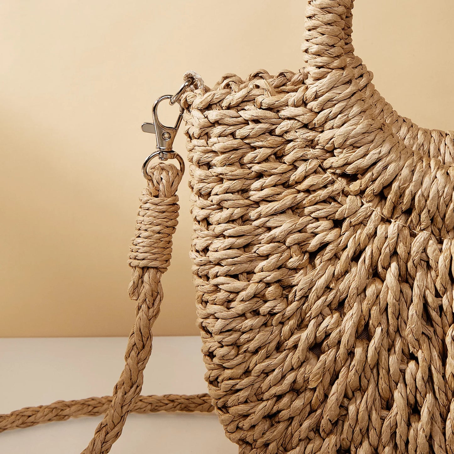 Handwoven Straw Rattan Half-Moon Beach Handbag Large Capacity Women Summer Hollow Out Crossbody Shoulder Bag crossbody bags