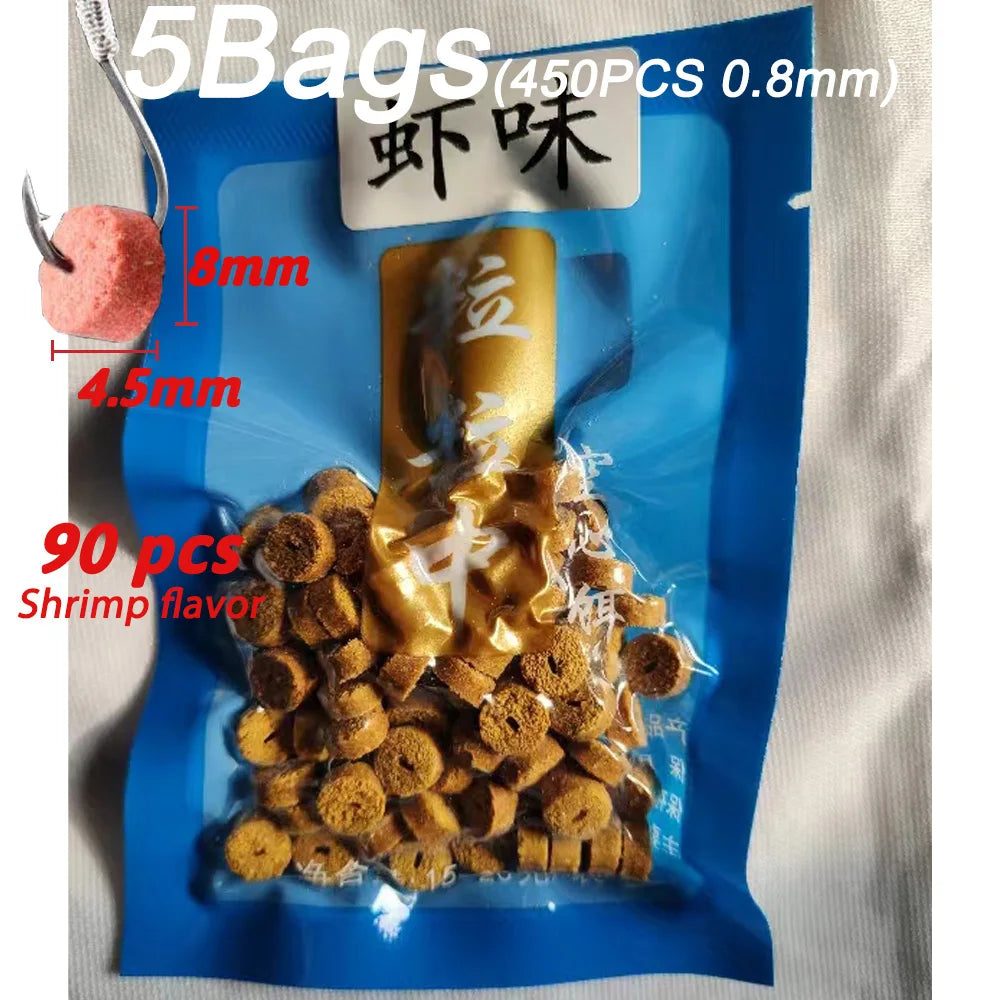 5 Bags Fishing Feed Attractant Hollow Granular Lure Nutrition Food Fishy Flavor Scent Pesca Carp Atomization Bite Hook Soft Bait