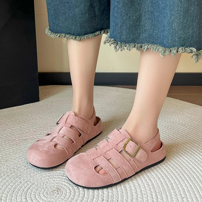 Shoes Woman 2025 Sandals Footwear Roman Platforms for Women's Trends Offers Comfortable Pink Mules Sandal Barefoot Summer Flats