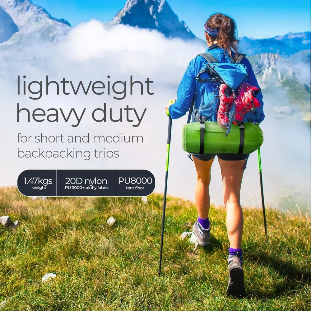 Tent Outdoor Camping, Lightweight Backpack Tent - Easy To Install, with Waterproof, Windproof, Hunting and Hiking Features