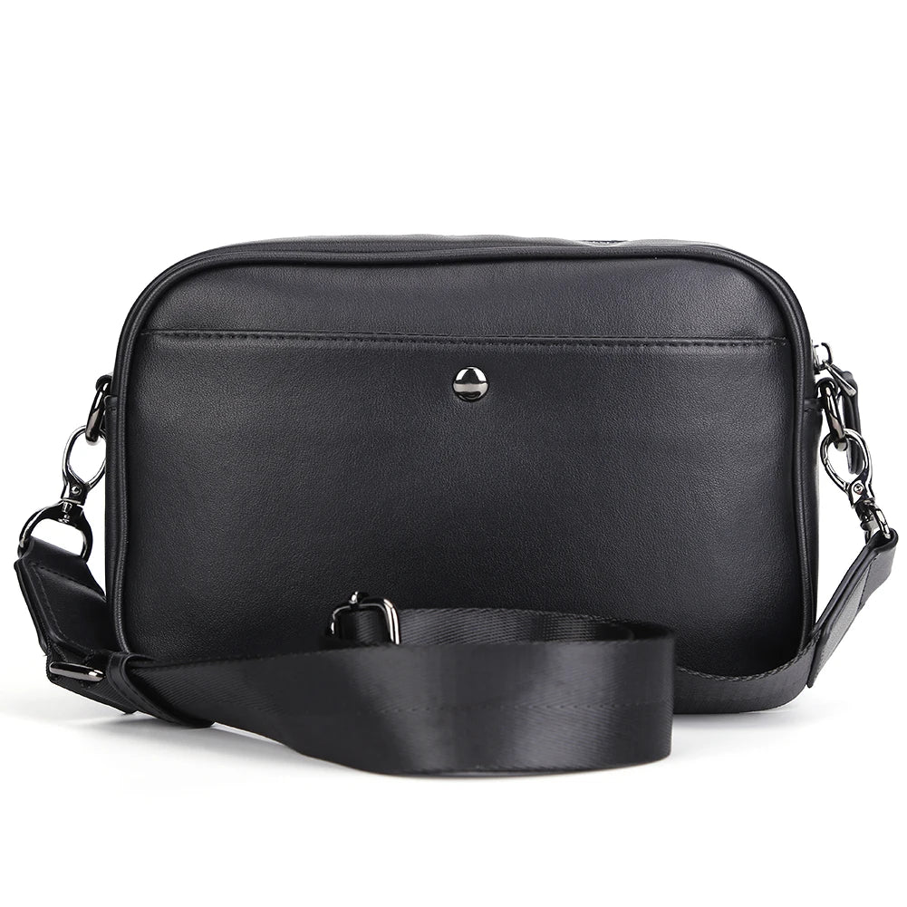 Casual Business Shoulder Purse Classic Pattern Men Shoulder Crossbody Bag Wide Strap Small Square Plaid Designer Male Sling Bags