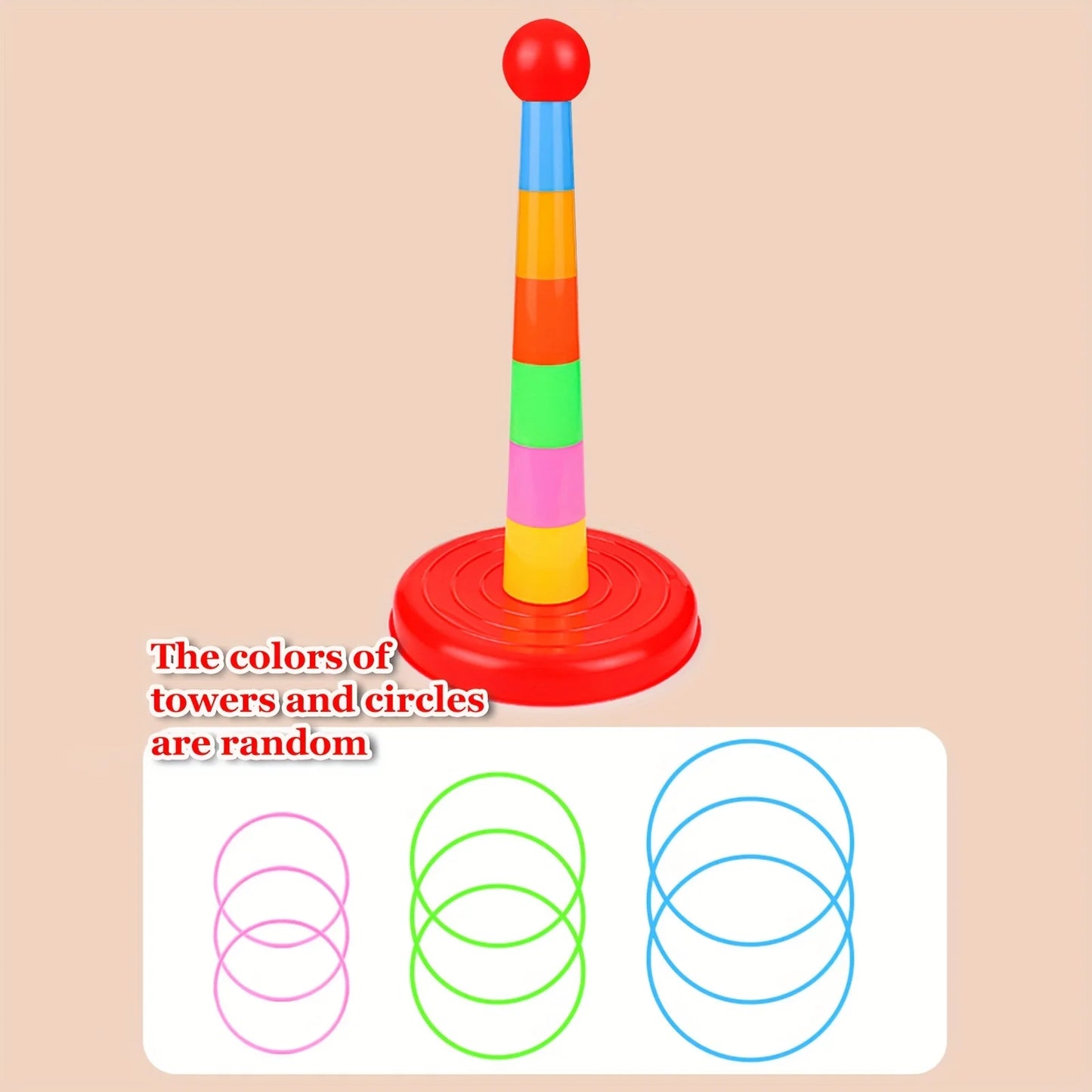 Children's game tower toys, parent-child interactive puzzle games with throwing rings, and indoor and outdoor leisure games