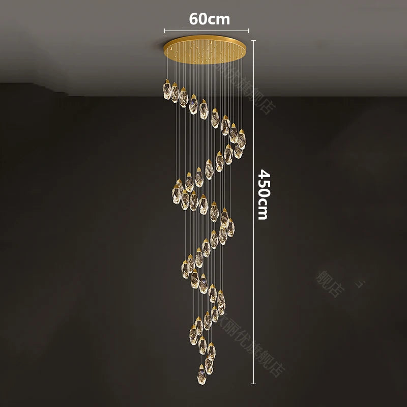 Modern home decoration crystal chandelier, stair Pendant lamp, living room Pendant lights, interior lighting