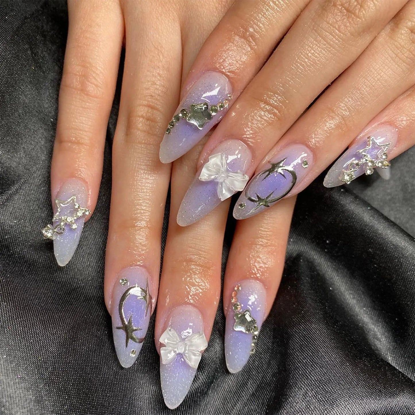 Green Glossy Frosted Fake Nails Charming Comfortable to Wear Manicure Nails for Party Travel Hand Makeup