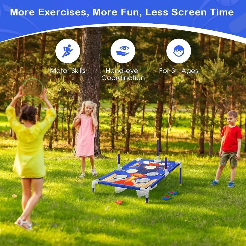 Carnival Outdoor Games Combo Set for Kids Bean Bags Ring Toss Game Outdoor Toss Game Family Party Party for Kids Birthday Gift