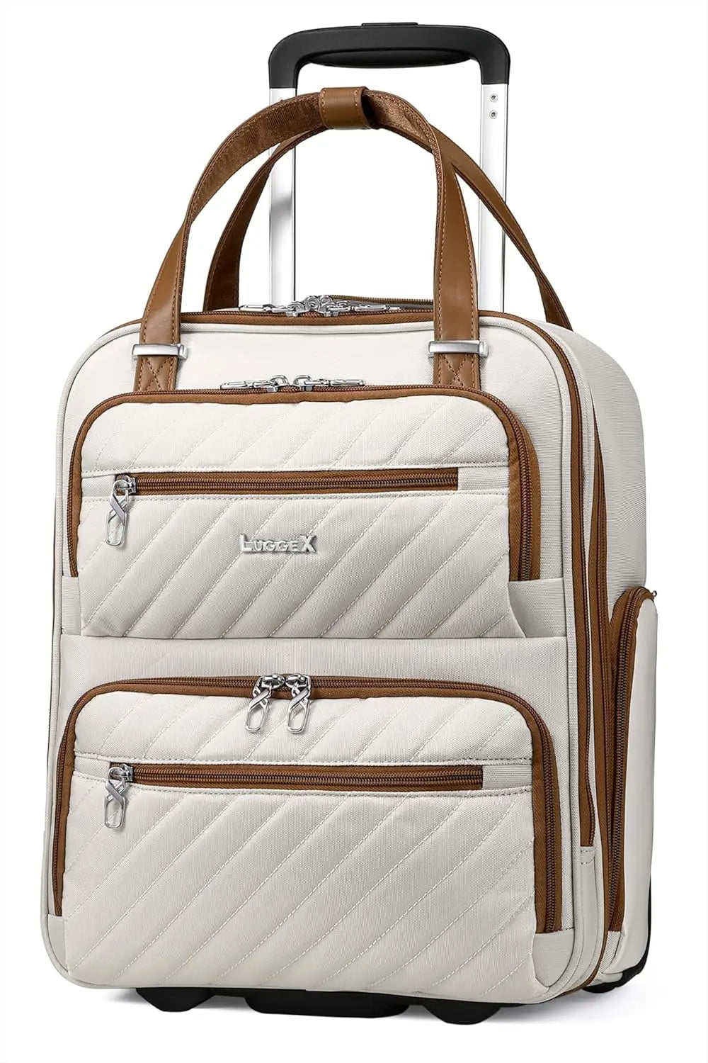 Underseat Carry On Luggage with Wheels, Stylish Lightweight Under Seat Luggage, Soft Sided Personal Item Suitcase for Short Trip