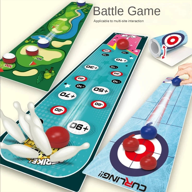 Interactive Bowling and Curling Mat Game Fun Football-Inspired Parent-Child Toy Sports Unforgettable Leisurely Entertainment