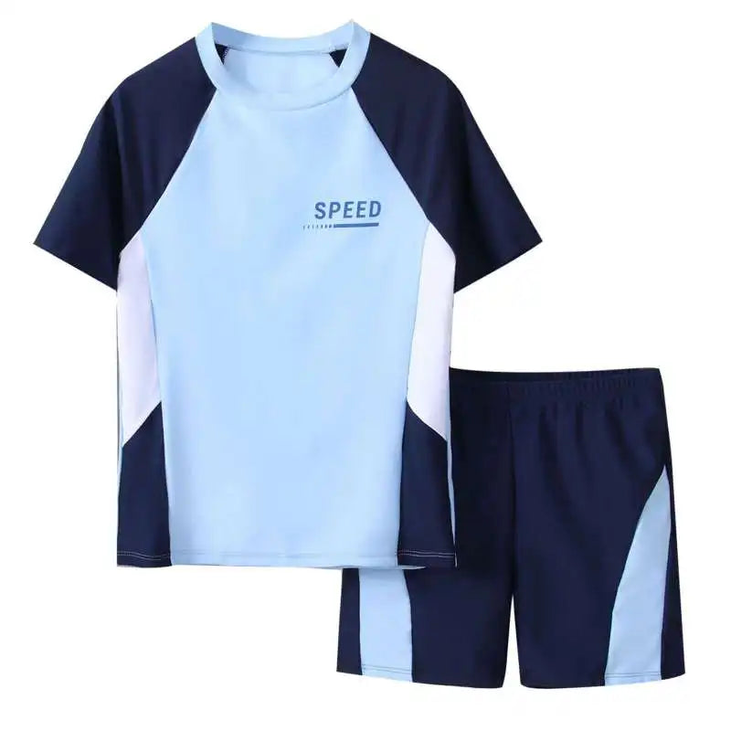 Summer Children Boys Round Neck Sports Tops+ Shorts Sets Fashion Breathable Casual Clothes Sets