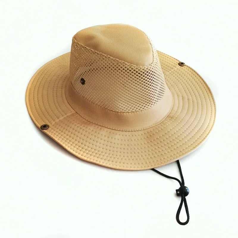 New Fishing Caps Men's Outdoor Hat Knight Cap Wide Straw Hat Summer Autumn Tourism Hiking Beach Sun Cap
