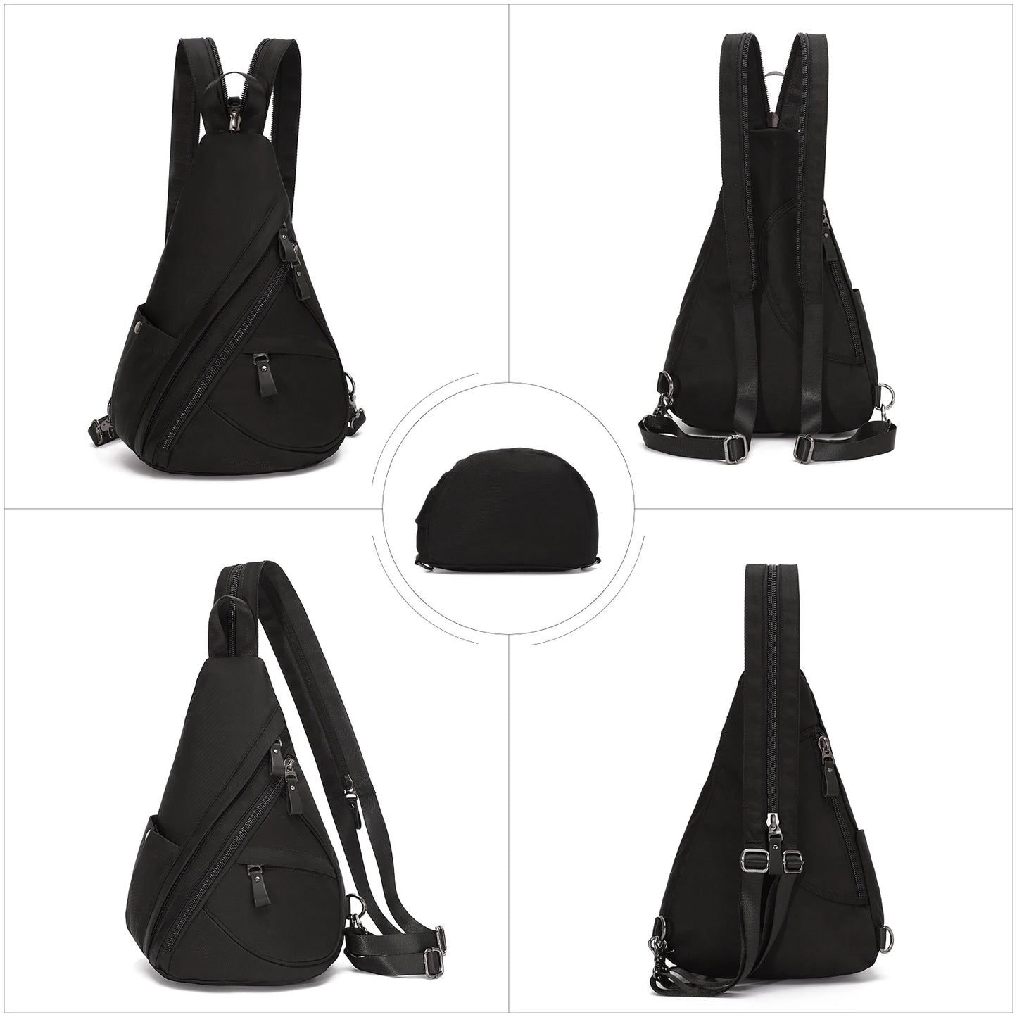 KL928 Nylon Sling Bag - Small Crossbody Backpack Shoulder Casual Daypack Multipurpose Rucksack for Men Women