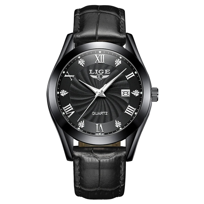 LIGE Women Watch Fashion Leather Military Sport Waterproof Watches For Women Top Brand Luxury Women's Bracelet Watch Reloj Mujer