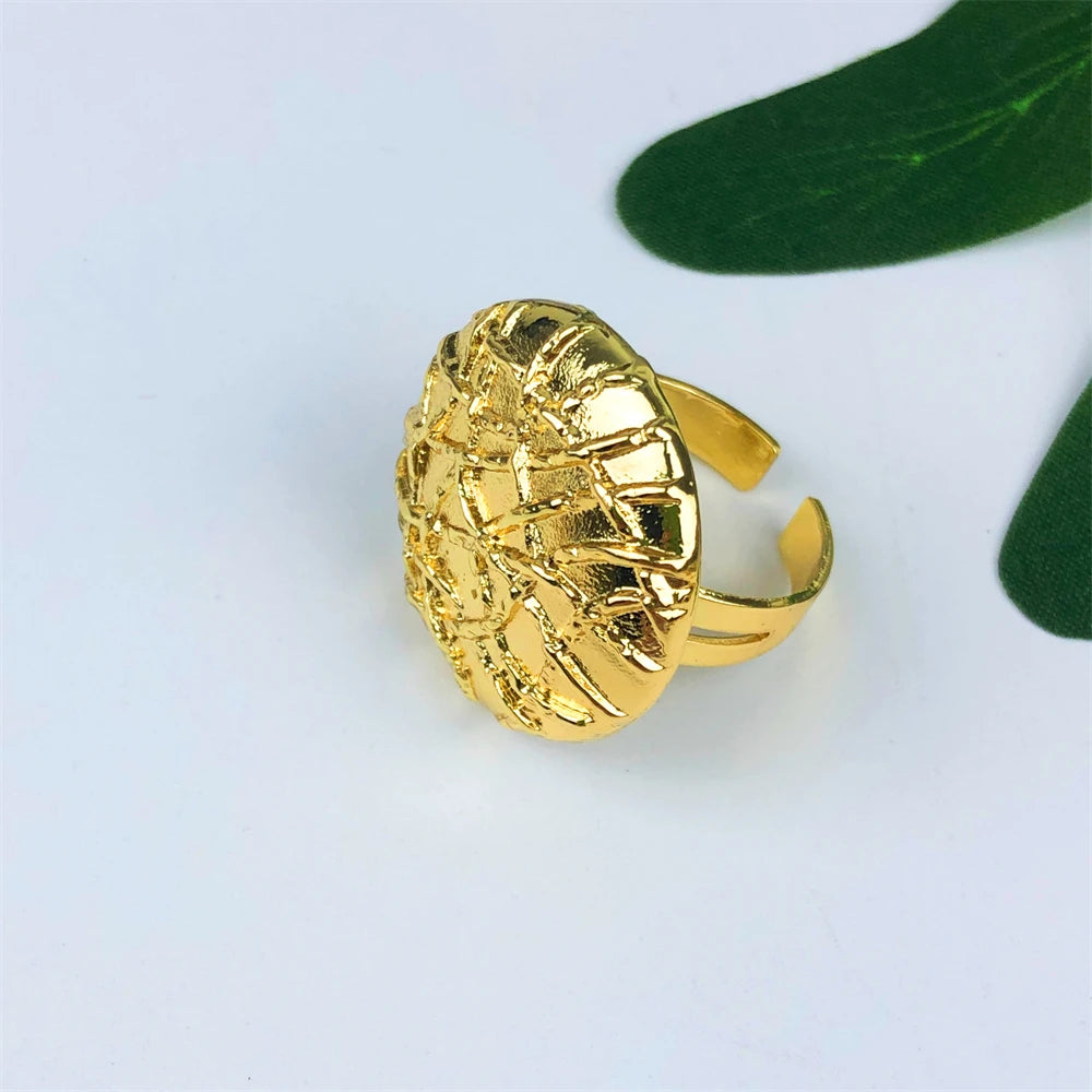 Gold Plated Jewelry Set Classic Design Round Beads Women Necklace Earring Bracelet And Ring Party Jewelry