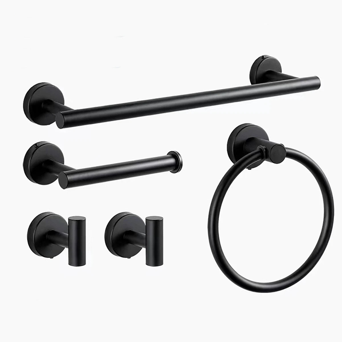 Bathroom Hardware Set Accessories Stainless Steel Towel Rack Towel Ring Toilet Paper Holder Hook Bathroom Organizer Set