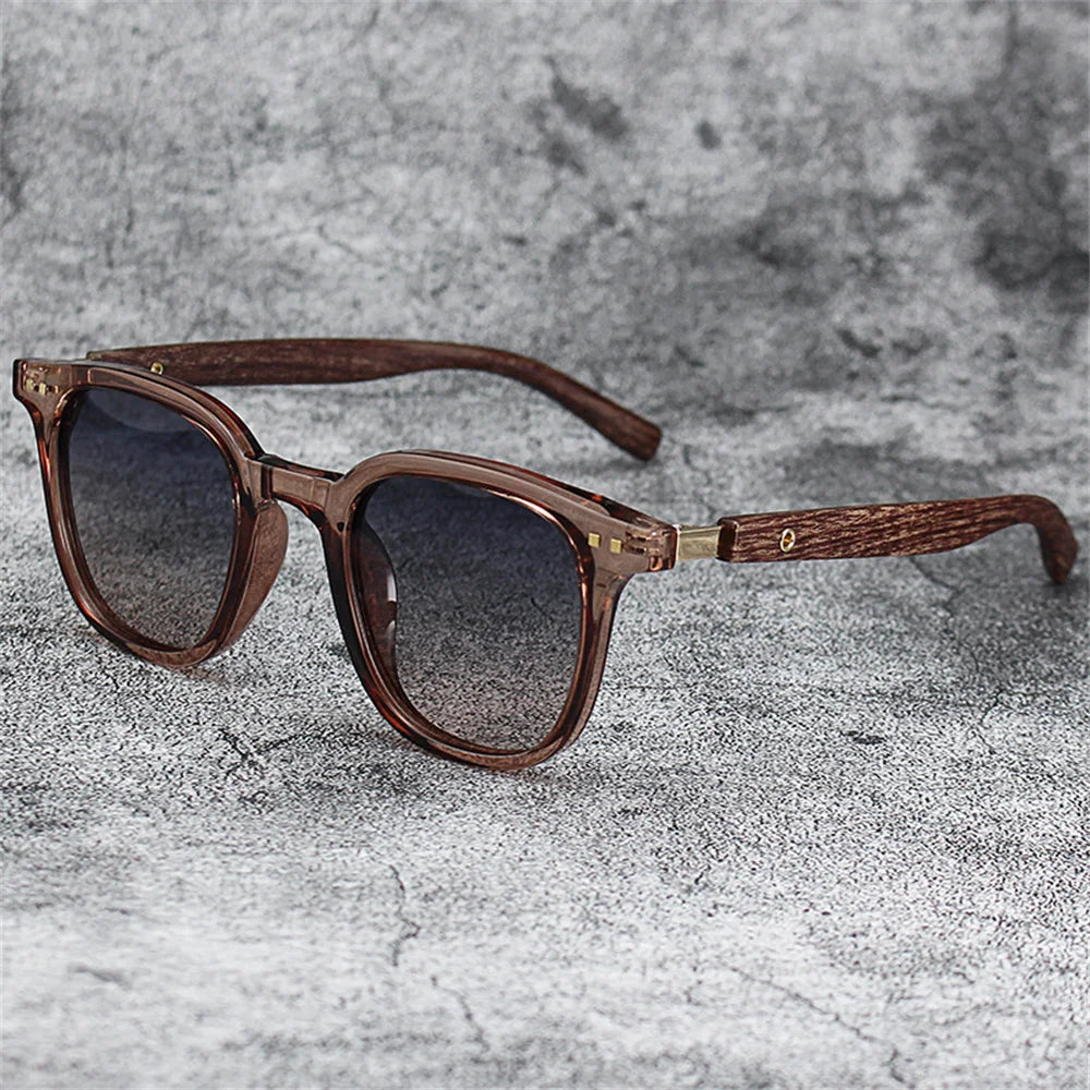 New Men Vintage Wooden Frame Sunglasses Classic Sun Glasses Men Polarized UV Protection Driving Eyewear Outdoor Shades Goggles