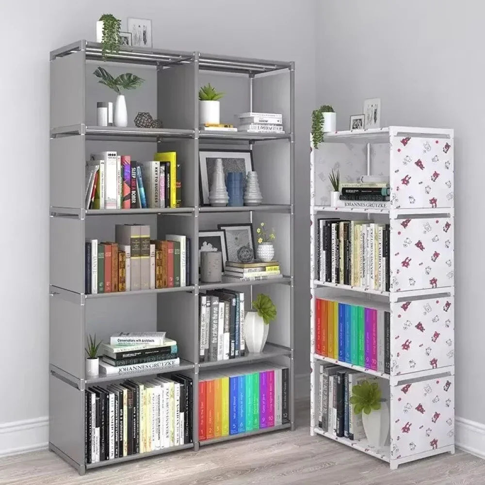 Simple Bookshelf Storage Rack Floor Standing Desk Bookshelf Simple Modern Student Storage Rack Storage Combination Cabinet