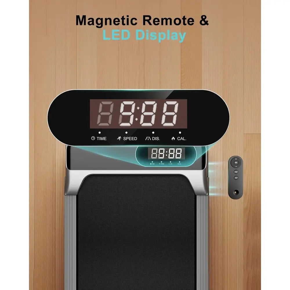 Portable 2.5HP Home Office Treadmill with Incline, 265 lbs Capacity, Remote, LED Display