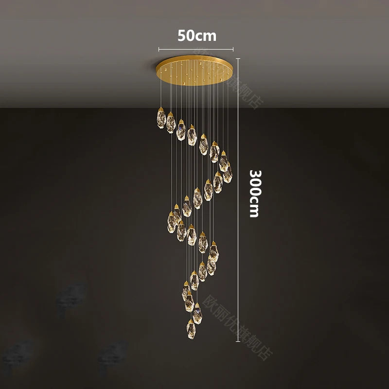 Modern home decoration crystal chandelier, stair Pendant lamp, living room Pendant lights, interior lighting