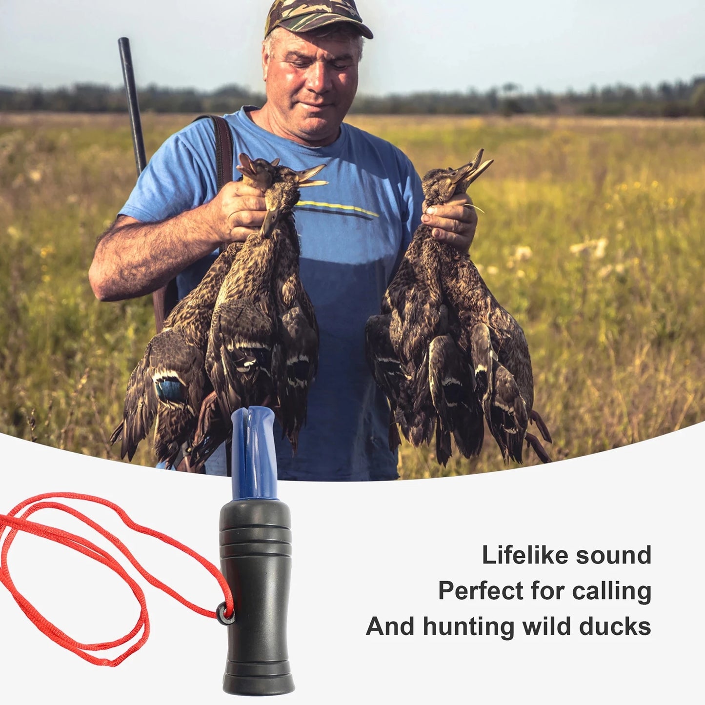 Hunting Duck Call Whistle Decoy Hunting Decoys Hunter Hunting Accessory Lure Wild Duck Pheasant Wild Goose Plastic Whistle