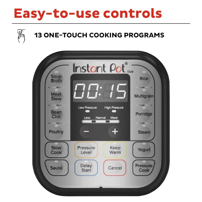 Instant Pot Duo 6-Quart 7-in-1 Electric Pressure Cooker, Slow Cooker, Rice Cooker,Steamer, Sauté, Yogurt Maker,Warmer&Sterilizer