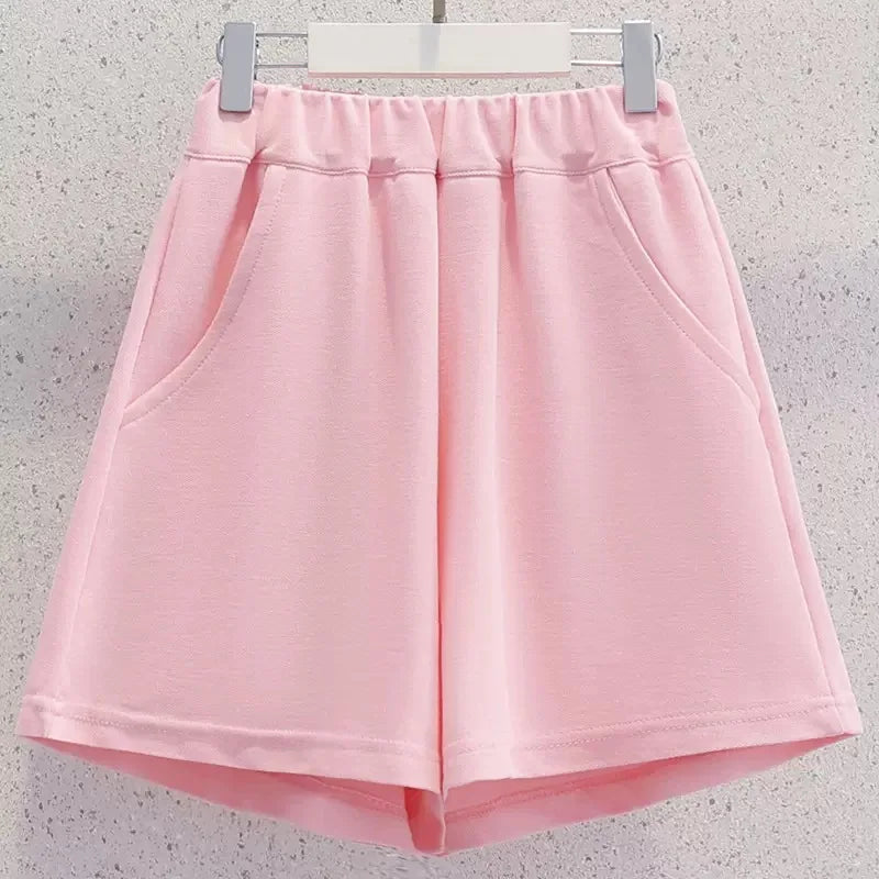 Summer Girls Clothing Set Letter Embroidered Pattern Casual Short Sleeve Tshirt+ Shorts 2Pcs Outfit Suit For 8-13 Years Kids