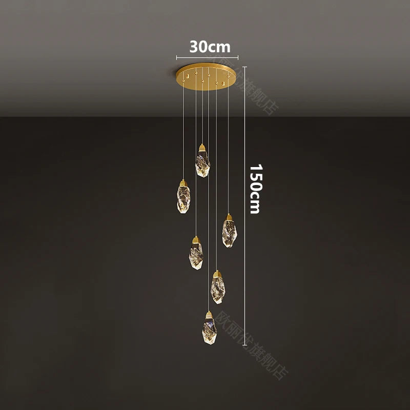 Modern home decoration crystal chandelier, stair Pendant lamp, living room Pendant lights, interior lighting