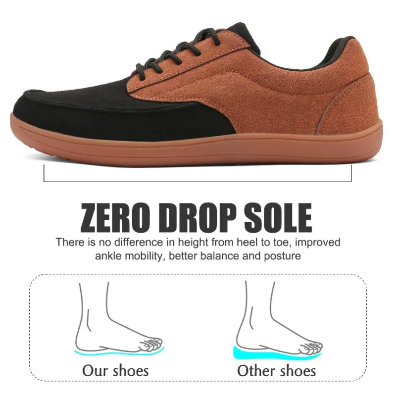 Men's Wide Toe Anti-slip Vulcanised Barefoot Shoes Comfortable Walking Sneakers Lightweight Casual Footwear for Wide Feet