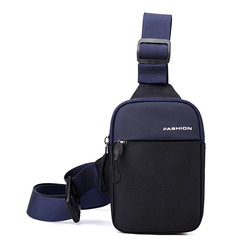 Men's Chest Bag Fashion Canvas Shoulder Crossbody Bags Mini Cloth Sling Sport Cross Phone Handbag