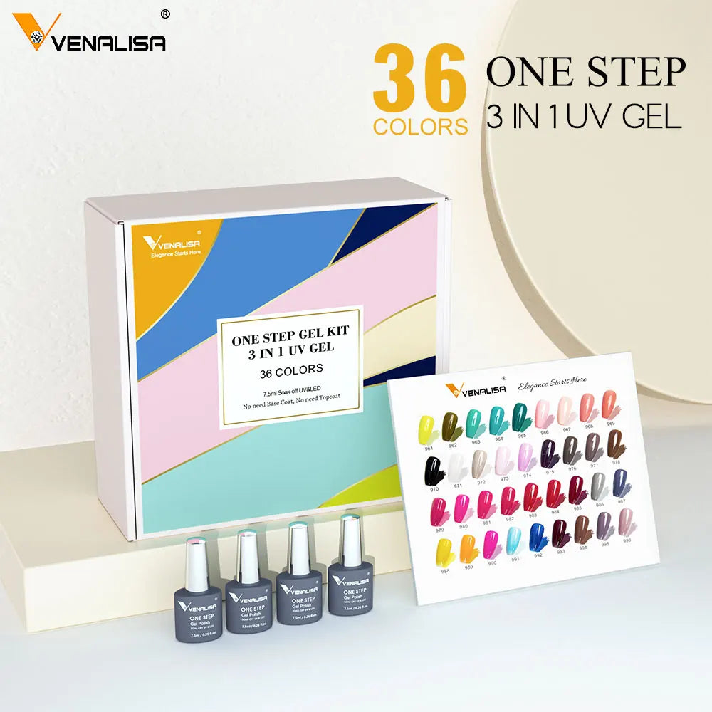 Venalisa Color Gel Nail Polish VIP Kit Full Cover Enamel For Nail Manicure Glitter Sparkle UV Gel Soak Off Nail Gel Polish 7.5ml