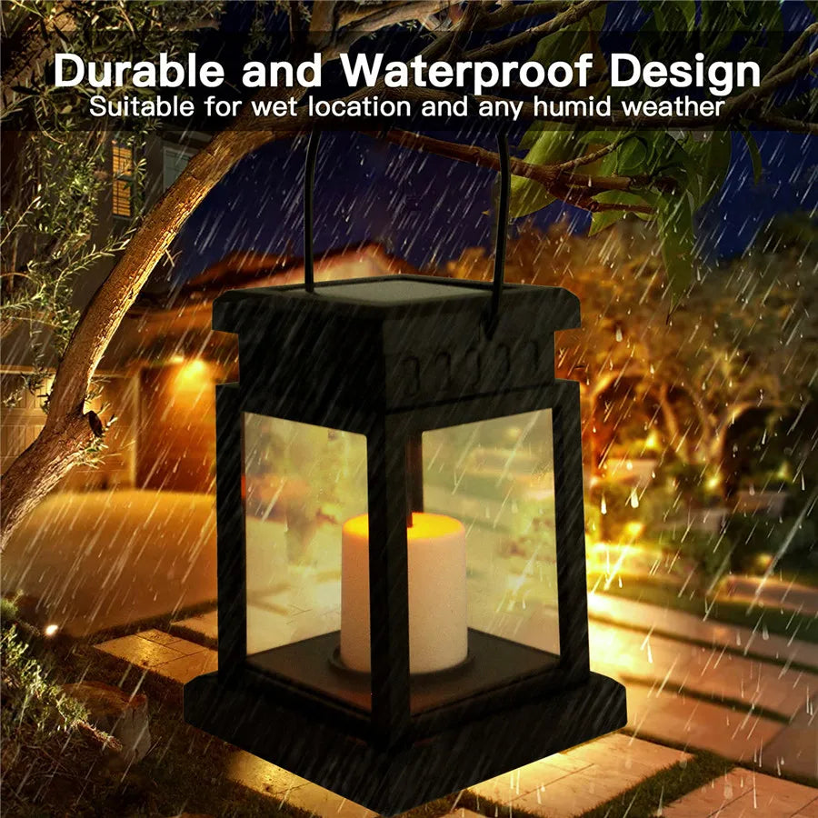 Solar Palace Lantern Outdoor Solar Lights Lawn Landscape Hanging Atmosphere Candle Lamp Floor Yard Garden Decor