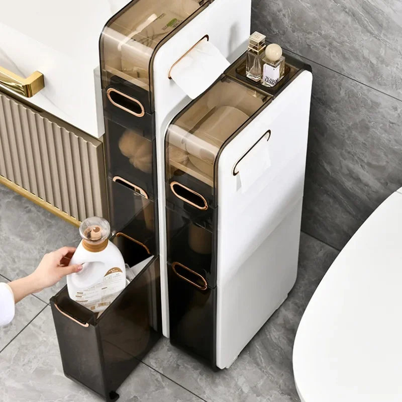 Bathroom crevice cabinet storage rack, multifunctional storage without installation, toilet, toilet, movable storage cabinet