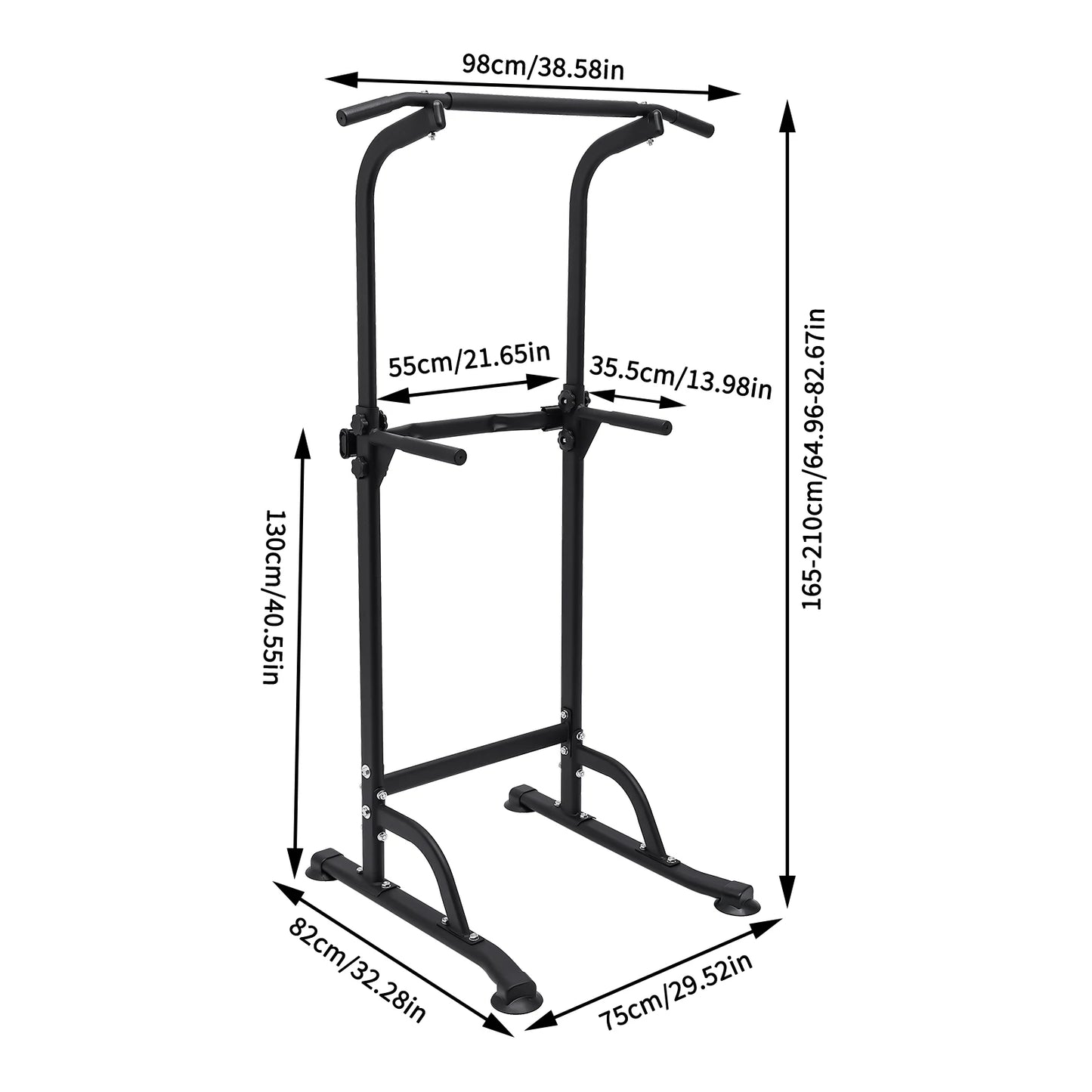 Adjustable Home Gym Workout Power Tower Dips Station Exercise Pull Push Up Bar for Home Gym Strength Training Fitness Equipment