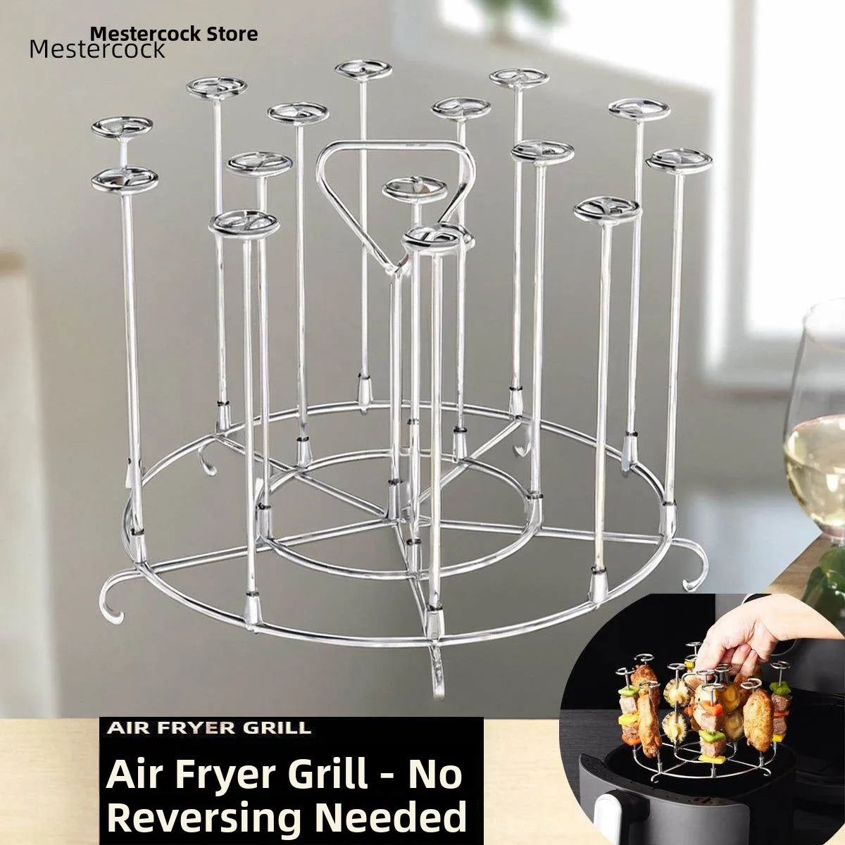 Vertical Air Fryer ill 304 Stainl Steel Kitchen Home Oven Accories Skewer Sti BBQ ill Ra Outdoor Cooking Tools
