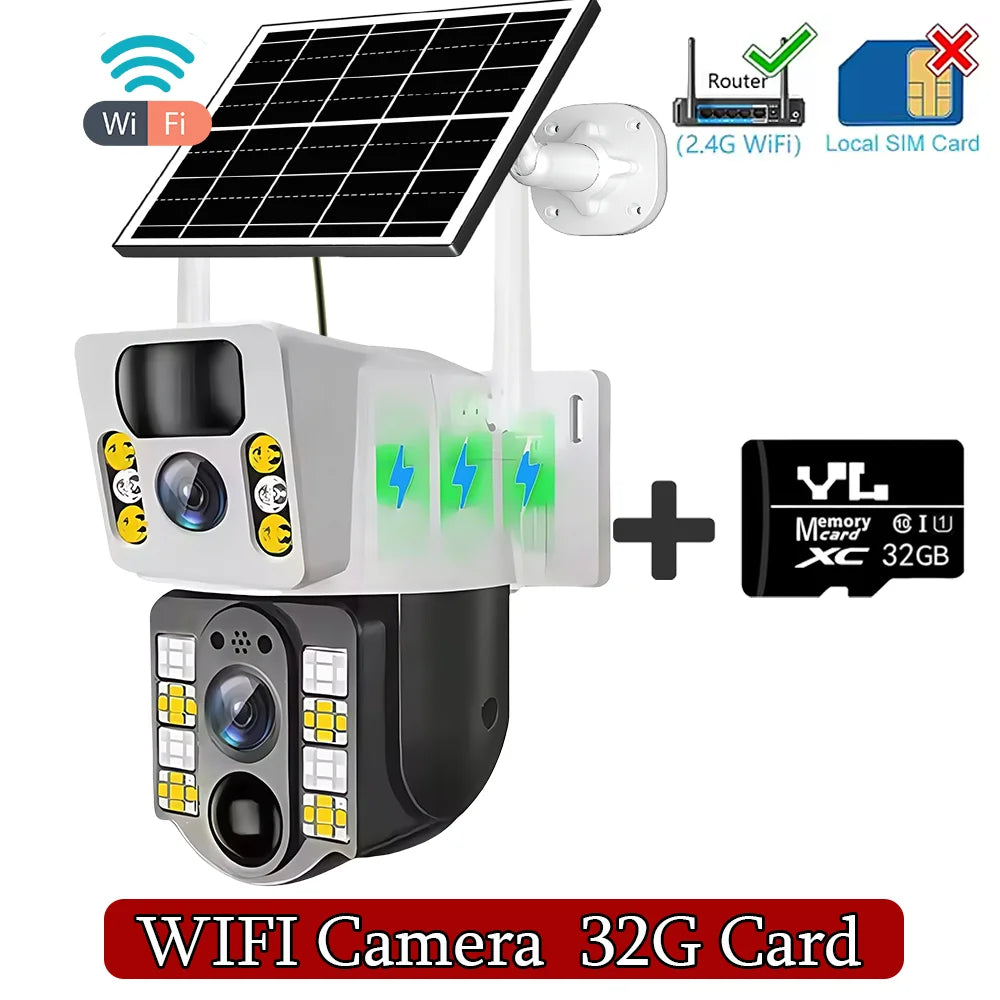 8MP 4K Smart Home Security Camera HD Solar Camera CCTV Video Surveillance Waterproof Human Detection 2 Way Audio IP WIFI Cameras