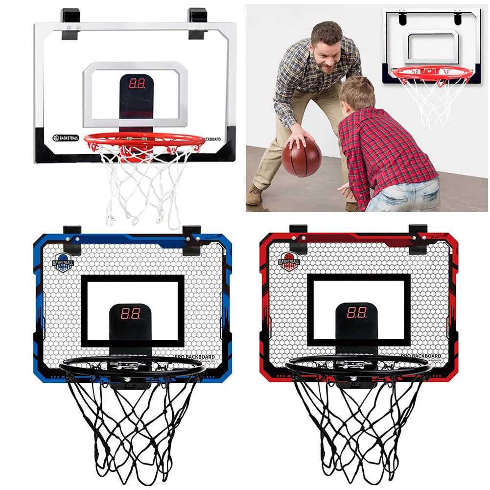 Indoor Basketball Hoop Basketball Hoop Set with 1 Ball Room Basketball Hoop with Electronic Scoreboard Gifts for Kids Boys Teens